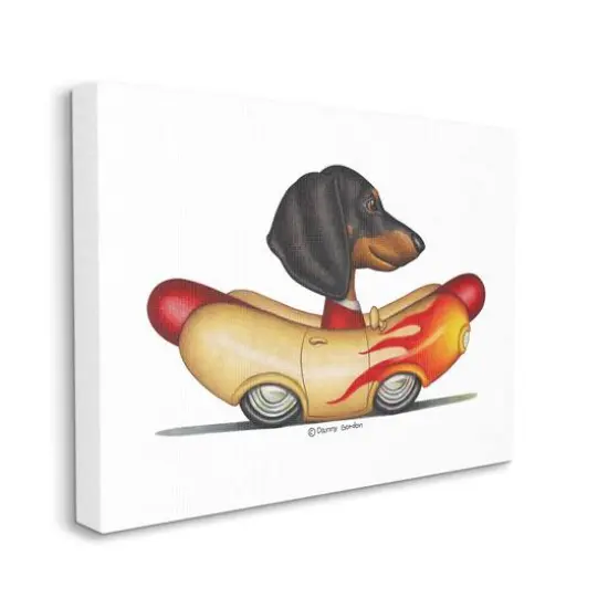 Stupell Industries Dachshund in Weenie Mobile Canvas Wall Art {1}