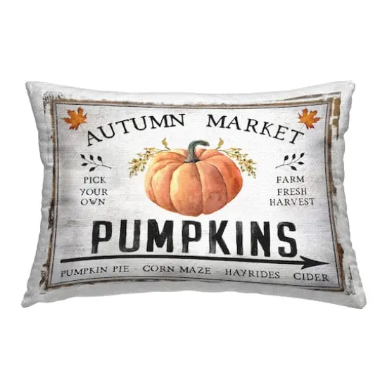 Stupell Industries Autumn Market with Arrow Outdoor Printed Pillow {1}