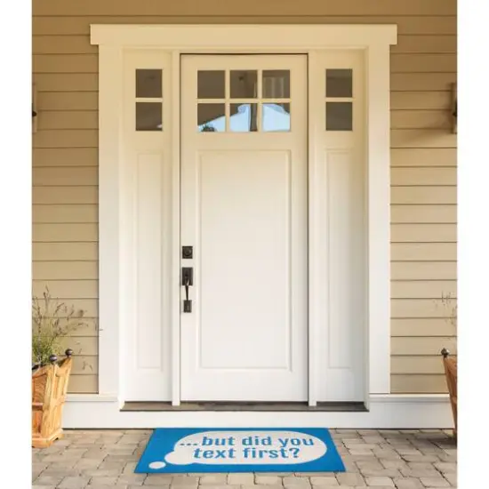 "But Did You Text First" Doormat {3}
