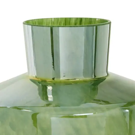 13" Green Modern Glass Vase {4}