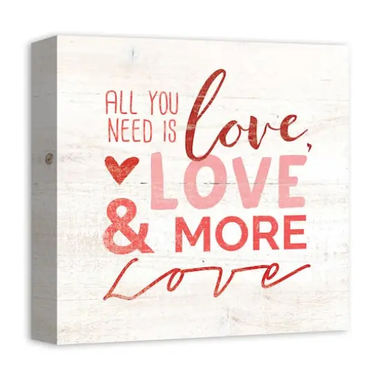 Love Type Distressed 12" x 12" Canvas Wall Art {3}