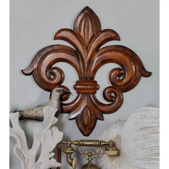 24" Brown Traditional Ornamental Wood Wall Decor {10}