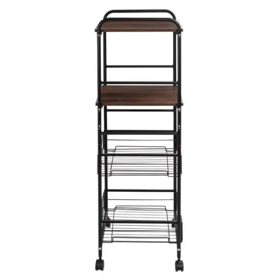 Honey Can Do Black 4-Tier Rolling Cart {10}