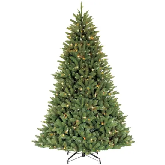 7.5ft. Pre-Lit Fraser Fir Artificial Christmas Tree, Color Select Clear & Multi-Colored Lights {8}
