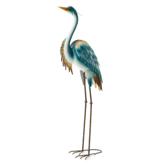 Glitzhome® 40" Metal Standing Crane Garden Statue with Stakes {1}