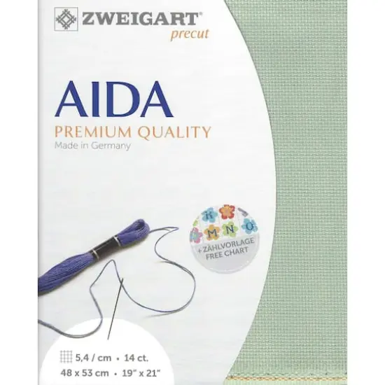Zweigart&reg; Stern-Aida 14 Count Pre-Cut Fabric Light Green {1}