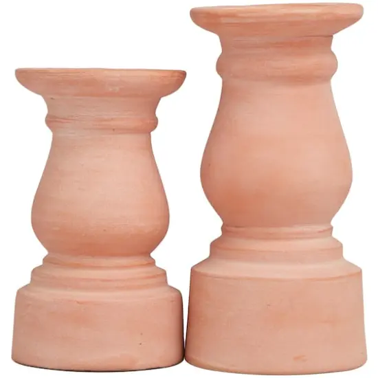 Terra Cotta Candle Holder Set {1}