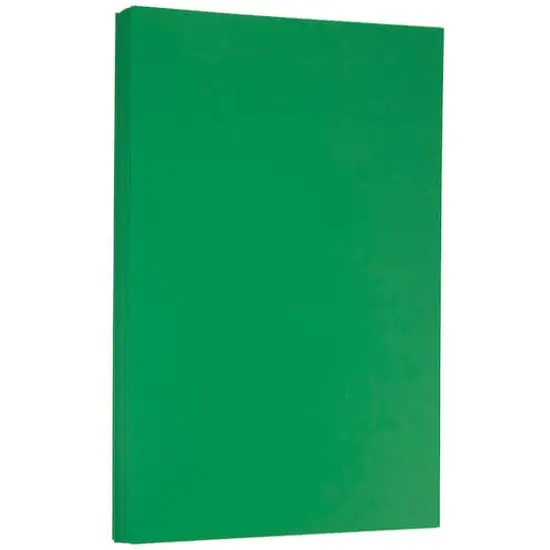 JAM Paper Bright Hue 8.5" x 14" 24lb. Recycled Colored Legal Paper, 100 Sheets Green {1}