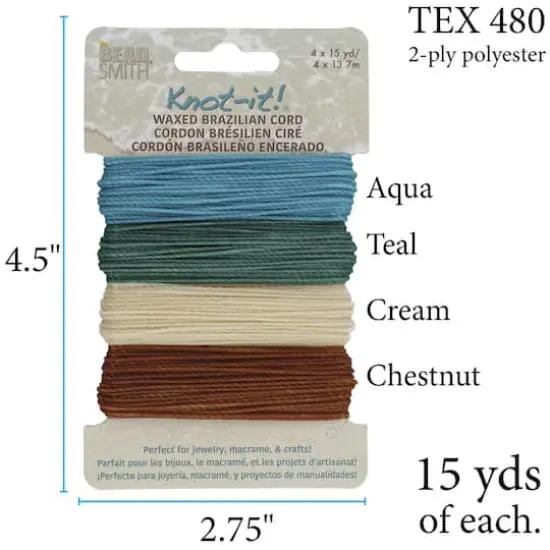 Beadsmith&reg; Knot-it!&trade; Beach Waxed Brazilian Cord  {5}