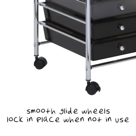Honey Can Do 10-Drawer Grayscale Rolling Storage Cart {5}