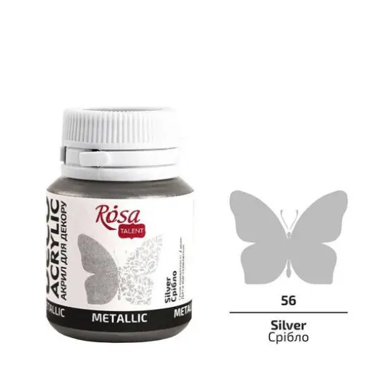Rosa Talent Metallic Deco Acrylic Paint, 20mL 56 Silver {1}