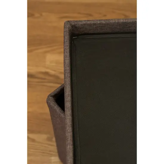 Simplify 30" Faux Linen Double Folding Storage Ottoman Espresso {10}