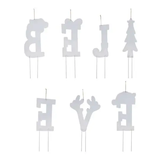 Glitzhome&reg; 23" Metal Believe Yard Stake Set {9}