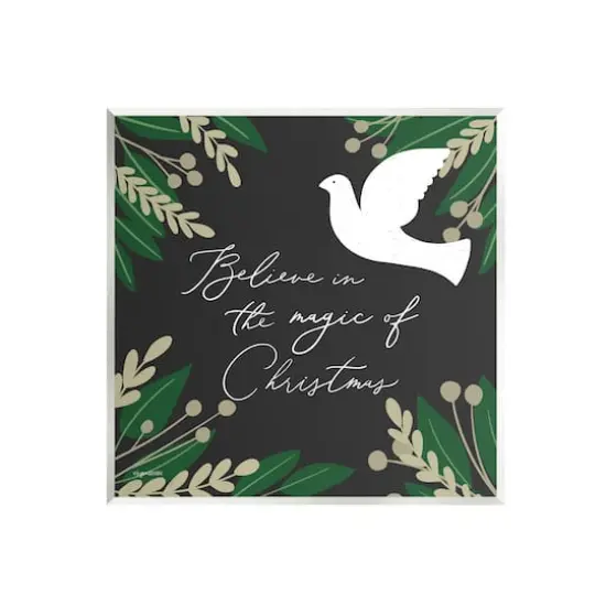 Stupell Industries Magic Of Christmas Botanical Dove Wall Plaque Art {1}