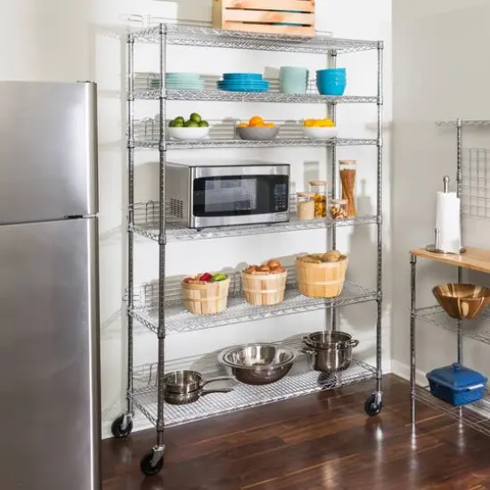 Honey Can Do Chrome 6-Tier Heavy-Duty Adjustable Shelving Unit {3}