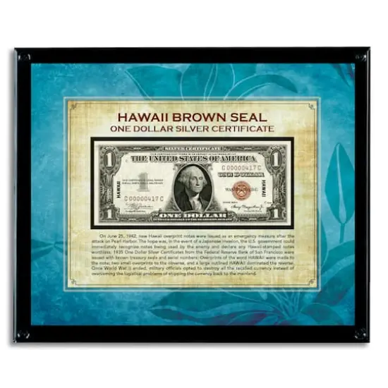 Hawaii Brown Seal Note in Acrylic Frame {4}