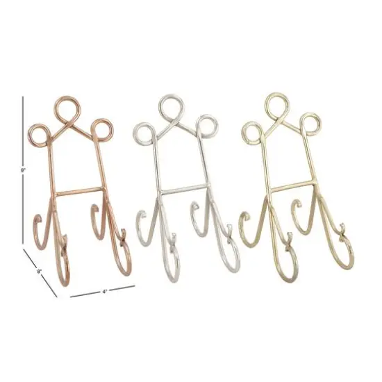 Set of 3" Multi Colored Metal Traditional Easel, 4" x 9" {7}