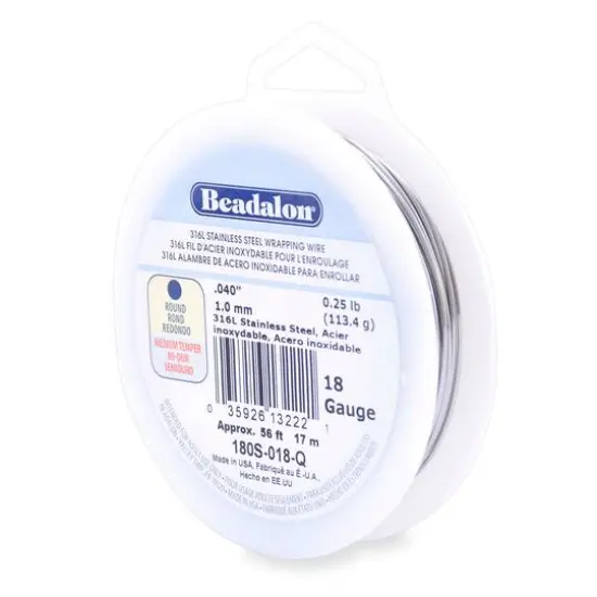 Beadalon&reg; 18 Gauge Round 316L Stainless Steel Wrapping Wire {1}