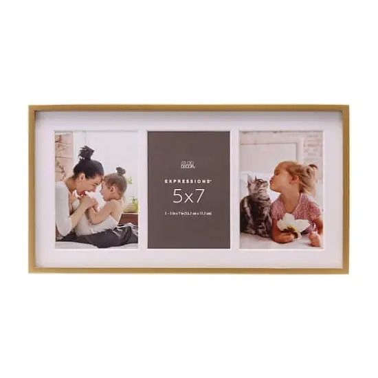 Expressions&trade; 3 Opening 5" x 7" Gold Sydney Collage Frame by Studio D&eacute;cor&reg; {1}