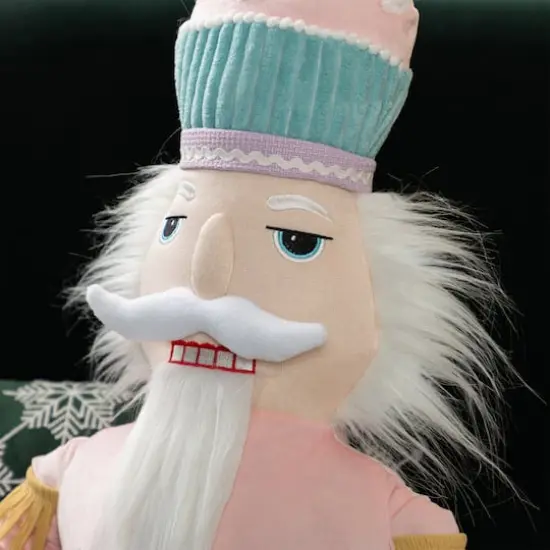 Glitzhome&reg; 60"H Christmas Oversized Fabric Nutcracker With Dangle Legs {5}