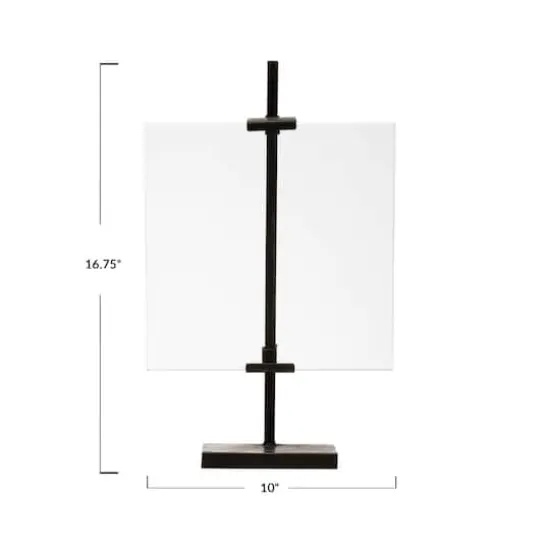 Hello Honey&reg; Black Adjustable Metal Stand & Glass 10" x 16.75" Floating Photo Frame {9}