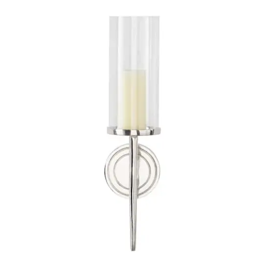 Silver Aluminum Modern Wall Sconce, 6" x 7" x 23" {3}