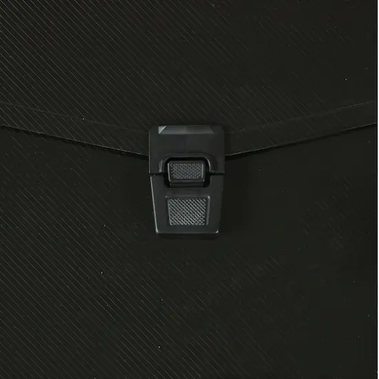 JAM Paper Black Plastic Portfolio Briefcase with Handles 12" x 9.5" {6}