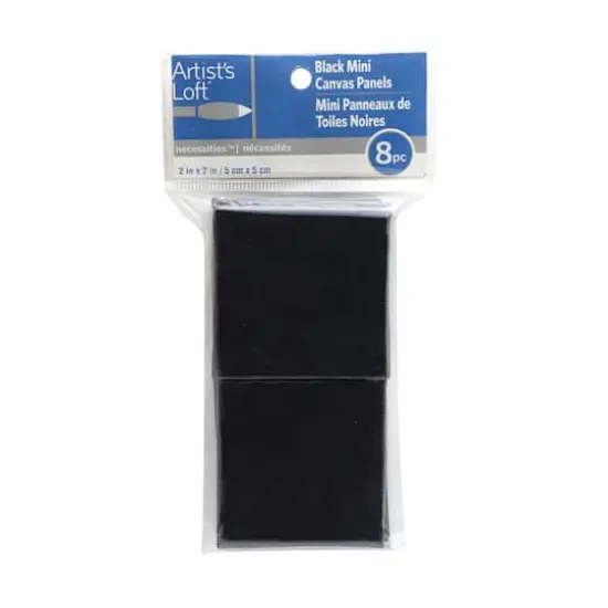 8 Pack 2" x 2"&nbsp;Mini Canvas Panels by Artist's Loft&trade; Necessities&trade; Black {5}