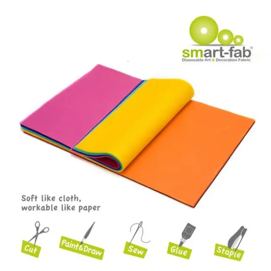 Smart-Fab&reg; 12" x 18" Mixed Color Art & Decoration Fabric Sheets, 2 Packs of 45 {5}