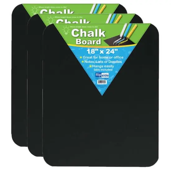 Flipside Black 18" x 24" Chalk Board, 3ct. {1}