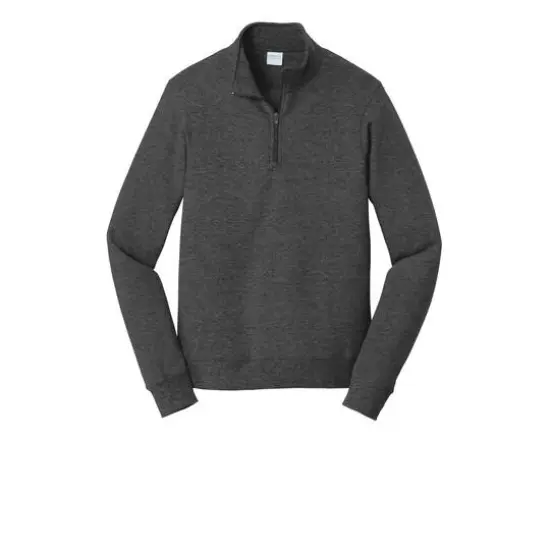 Port & Company&reg; Fan Favorite&trade; Fleece 1/4 Zip Pullover Adult Sweatshirt Dark Heather Gray {1}