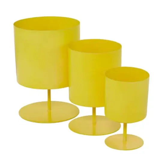 Metal Modern Planters Set Yellow {8}