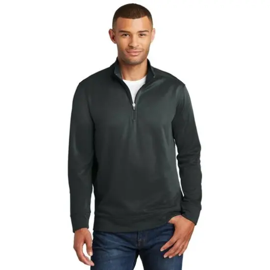 Port & Company&reg; Performance Fleece 1/4-Zip Pullover Sweatshirt Jet Black {3}