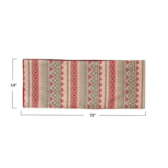 Hello Honey&reg; 72" Multicolor Embroidered Woven Jacquard Reversible Table Runner {5}