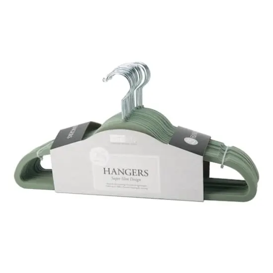 Simplify Slim Velvet Suit Hangers, 25ct. Sage {4}