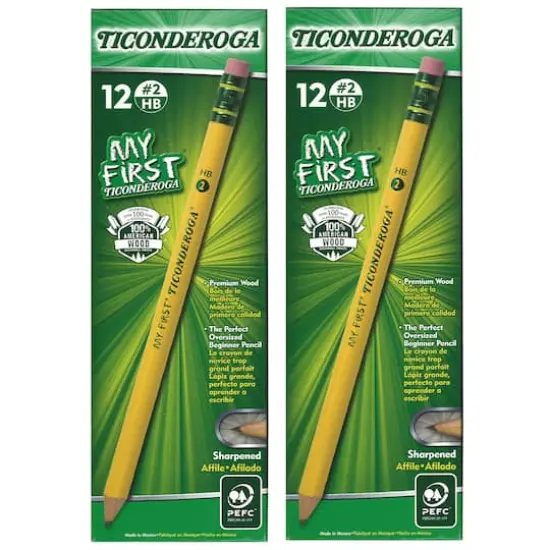 My First&reg; Ticonderoga&reg; Pencils with Erasers, 2 Packs of 12 {1}