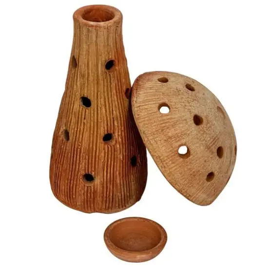 Hello Honey&reg; Handmade Vintage Reproduction Terra Cotta Mushroom Shaped Candle Holder {8}
