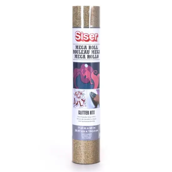 Siser&reg; Glitter Heat Transfer Vinyl Mega Roll Gold Confetti {1}