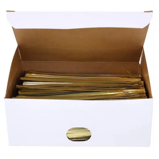 JAM Paper Home D&eacute;cor Trimmings 6" Metallic Twist Ties, 2,000ct. Gold {1}