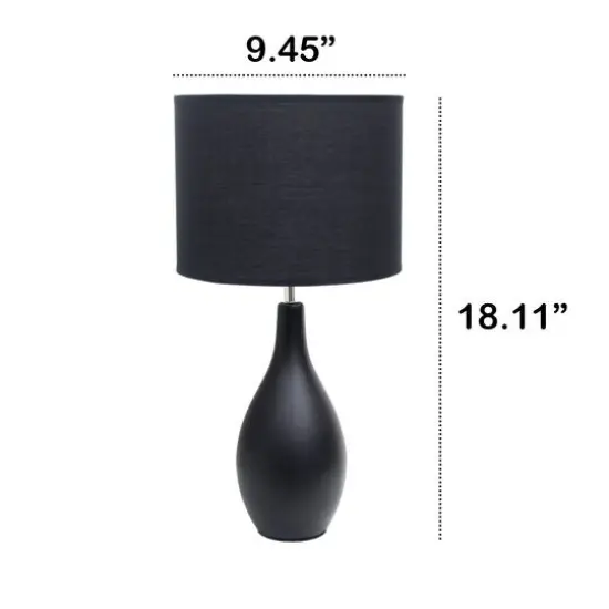 Creekwood Home Essentix 18" Ceramic Dewdrop Table Lamp Black {4}
