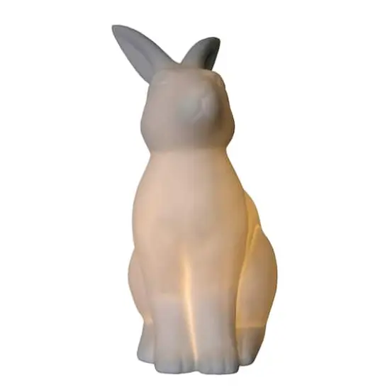 Simple Designs Porcelain Bunny Rabbit Shaped Animal Light Table Lamp {3}