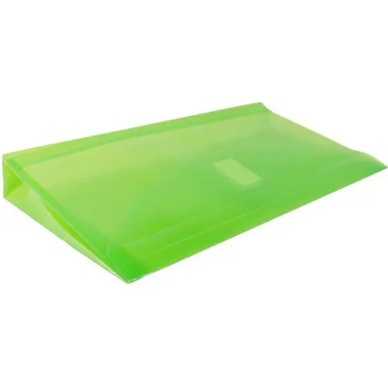 JAM Paper 5.25" x 10" Plastic Hook & Loop Closure Envelopes, 12ct. Lime Green {6}