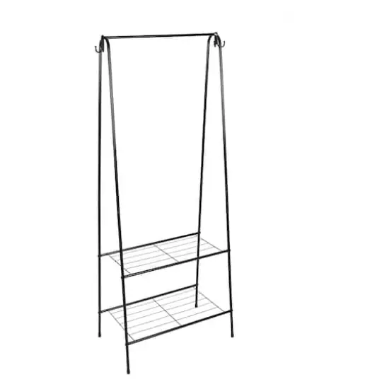Organize It All Garment Rack with 2 Tier Shelving {1}