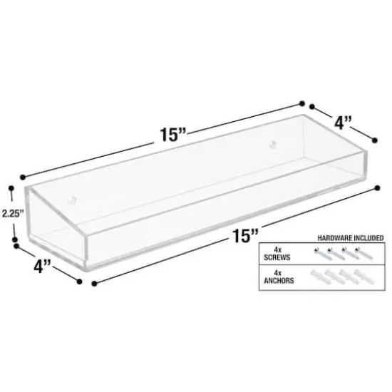 Sorbus 16" Acrylic Bathroom Floating Display Shelves, 2ct. {4}