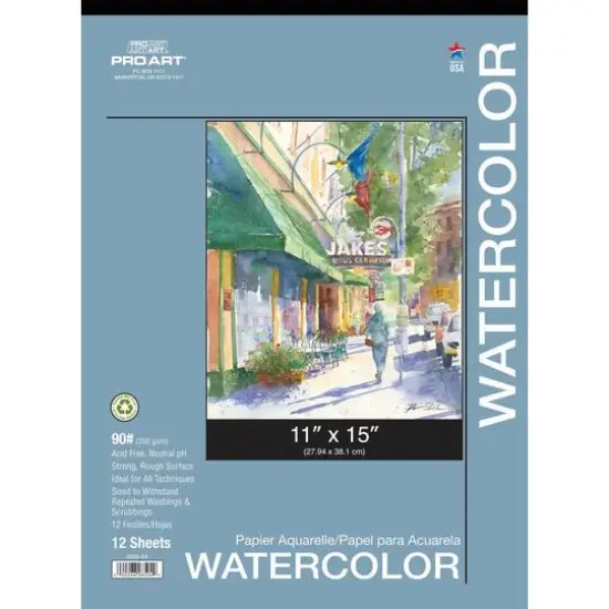 Pro Art&reg; 90lb. Taped Watercolor Pad {1}
