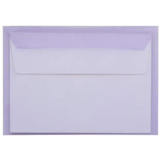 JAM Paper 5.063" x 7.188" Cello Sleeves with Self Adhesive Closures, 100ct. Purple {7}