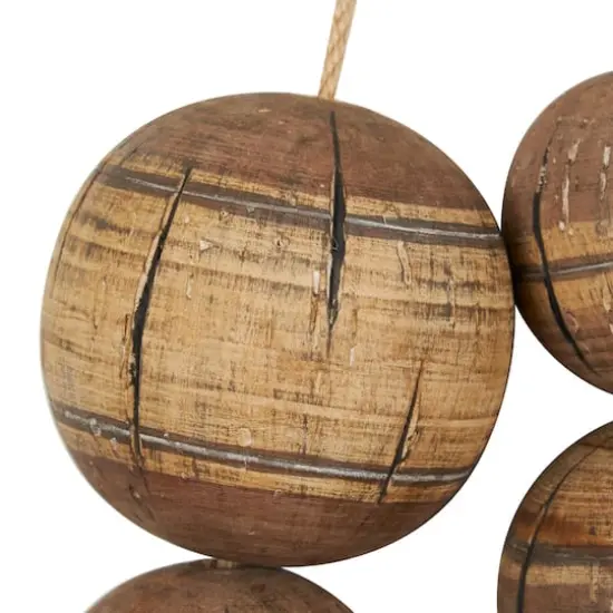 Distressed Brown Handmade Striped 6 Strung Buoy Wall D&eacute;cor {4}