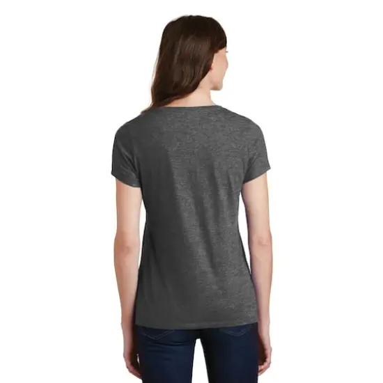 Port & Company&reg; Fan Favorite&trade; Ladies V-Neck T-Shirt Dark Heather Grey {5}