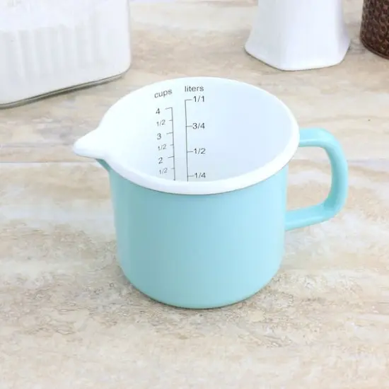 Martha Stewart Turquoise Enamel on Steel Measuring Cup {3}