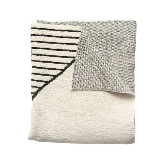 Hello Honey&reg; Black & Cream Cotton Knit Throw Blanket {1}